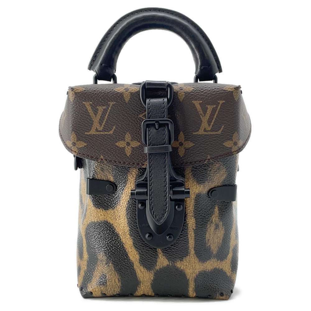 Louis Vuitton Leopard Camera Box Monogram Handbag Black